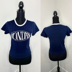 We Are Navy Blue “Monday” Short Sleeve Shirt